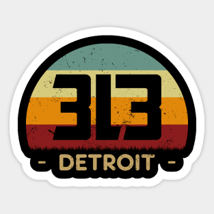 Retro Sunset - 313 Detroit Sticker